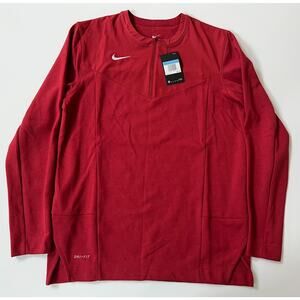 Nike Men's 1/2 Zip Shirt Pullover Football Top Burgundy CW3509-613 Size M NWT